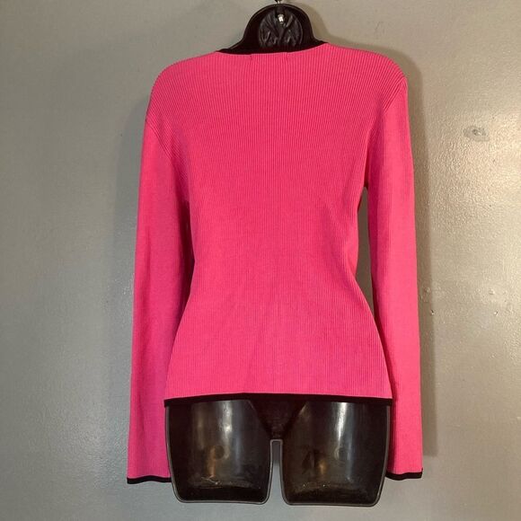 Casual Corner Pink Silk Stretch Zip Top - Picture 4 of 4